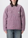 Carhartt Omens Phlox Tobacco Og Michigan Corduroy-collar Cotton Jacket Xs In Black