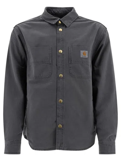 Carhartt Conro Shirt Jacket Graphite Stone Dyed In Grey