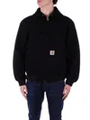 Carhartt Black Og Active Hooded Jacket In Black Rinsed Nero