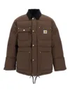 Carhartt Stylish Short Jacket Featuring Buttoned Pockets In Brown