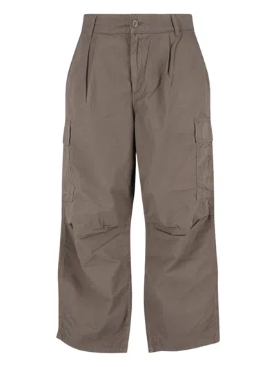 Carhartt Straight Leg Cargo Trousers Featuring Pockets In Brown