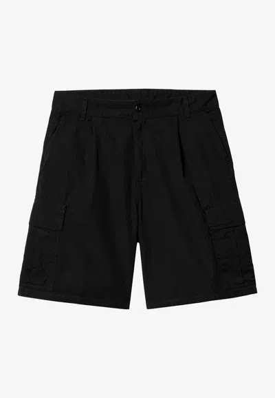 Carhartt Cole Cargo Shorts With Square-logo In Black