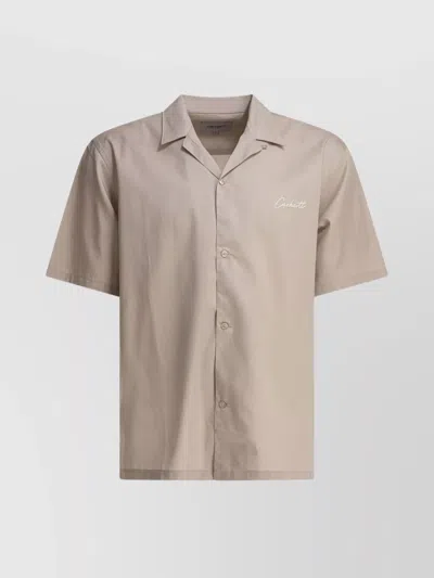 Carhartt Collar Camp Short Sleeves Shirt In Nude