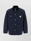 Carhartt Collared Canvas Chore Coat With Long Sleeves In Blue