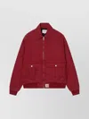 Carhartt Collared Jacket With Ribbed Cuffs And Hem In Red