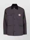 Carhartt Collared Neck Jacket With Long Sleeves And Pockets In Brown