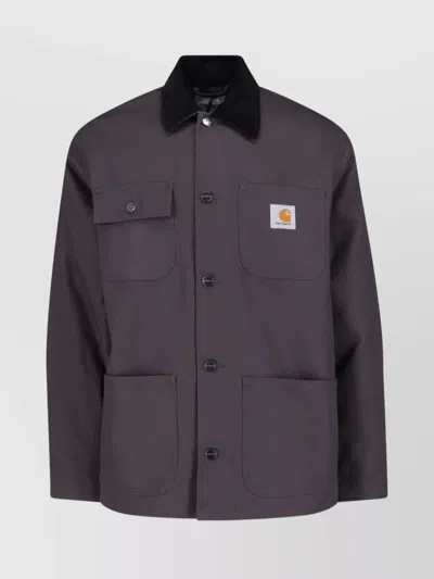 CARHARTT COLLARED NECK JACKET WITH LONG SLEEVES AND POCKETS