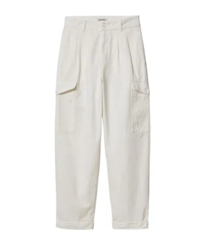 Carhartt Collins Cotton Cargo Trousers In White