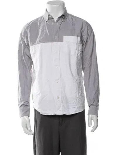 Pre-owned Carhartt Colorblock Pattern Long Sleeve Western Shirt In Grey