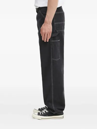 Carhartt Contrast-stitch Straight-leg Jeans In Black