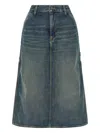 Carhartt Contrast-stitching Denim Skirt In Blue