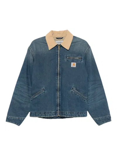 Carhartt Contrasting-collar Denim Jacket In Blue