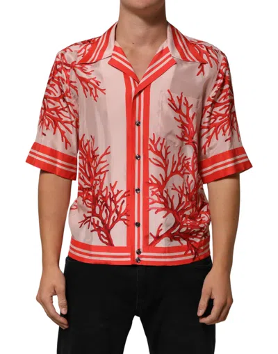 Pre-owned Carhartt Corals Short Sleeves Colla Men's Shirt () In Red