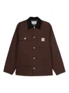 Carhartt Work In Progress Detroit Zip Organic Cotton Canvas Utility Jacket In Brown