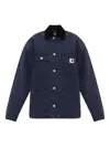 Carhartt Corduroy-collar Organic-cotton Coat In Blue