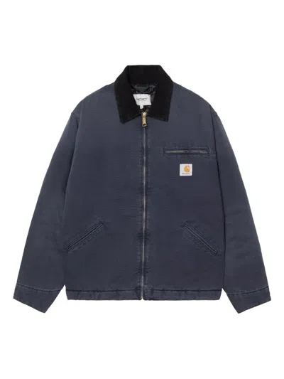Carhartt Corduroy-collar Quilted Jacket In Blue