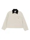 Carhartt Corduroy-collar Zip-front Jacket In Neutral