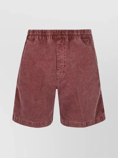 Carhartt Corduroy Elastic Waistband Back Pocket Shorts In Red