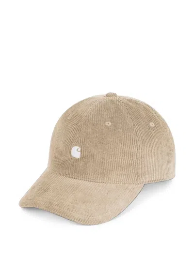Carhartt Corduroy Logo-embroidered Baseball Cap In Brown