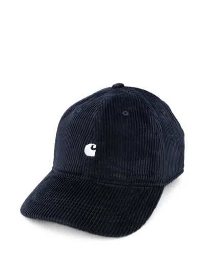 Carhartt Corduroy Logo-embroidered Cap In Blue