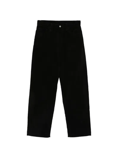 Carhartt Corduroy Logo-patch Jeans In Black