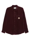 Carhartt Corduroy Shirt In Burgundy