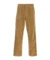 Carhartt Og Single Knee Printed Straight-leg Organic Cotton-canvas Trousers In Biscuit