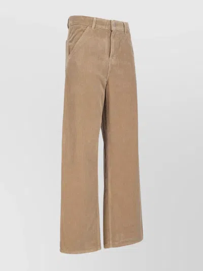 Carhartt Corduroy Trousers Straight Back Pockets In Brown