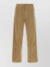 Carhartt Corduroy Trousers With Belt Loops And Pockets In Nude