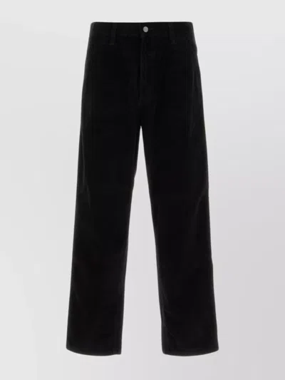Carhartt Corduroy Trousers With Pockets And Belt Loops In Black