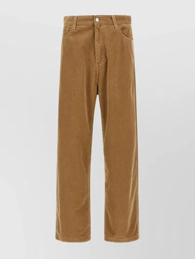 Carhartt Corduroy Trousers With Pockets And Loops In Brown