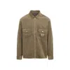 Carhartt Corduroy Zip-up Shirt With Classic Pointed Collar In Brown