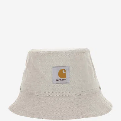 Carhartt Cotton And Linen Bucket Hat In Beige