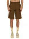 Carhartt Cotton Bermuda Shorts In Lumber Rinsed