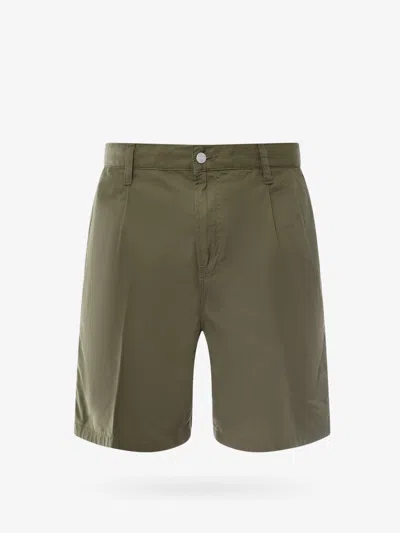 Carhartt Cotton Bermuda Shorts With Back Logo Patch In Green