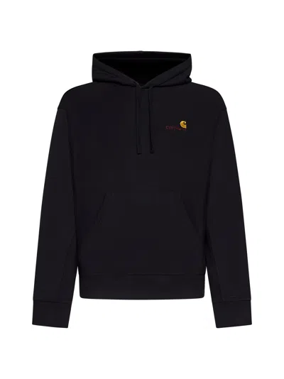 Carhartt Cotton-blend Hoodie With Logo In Black