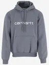 Carhartt Embroidered-logo Hoodie In Grey