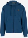 Carhartt Cotton Blend Sweatshirt With Logo In Blue