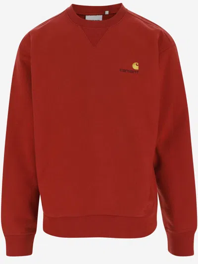 Carhartt Cotton Blend Sweatshirt With Logo In Red