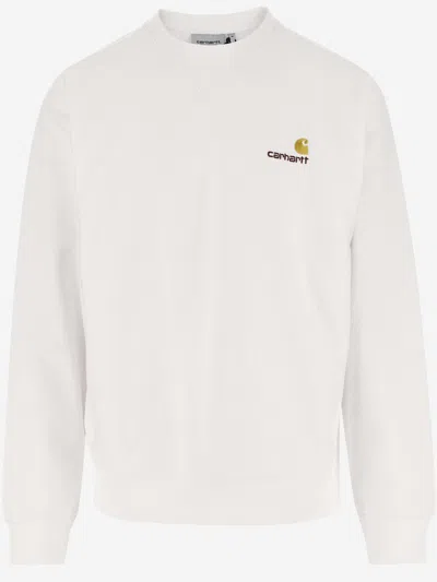 Carhartt Cotton Blend Sweatshirt With Logo In Weiss