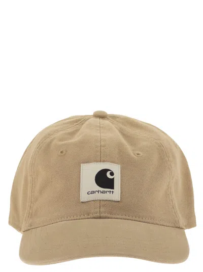 Carhartt Cotton Canvas Baseball Cap With Front Logo In Brown