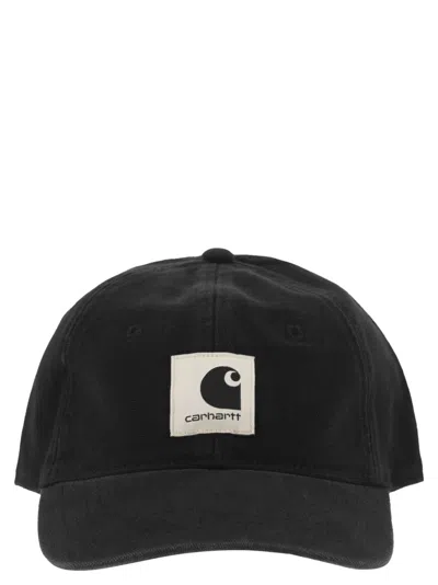 Carhartt Cotton Canvas Baseball Cap With Front Logo In Black