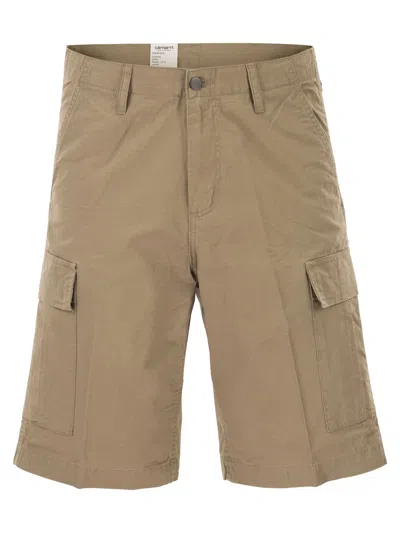 Carhartt Cotton Cargo Bermuda Shorts In Neutral