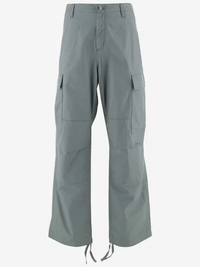 Carhartt Cotton Cargo Pants With Logo In Duck Green