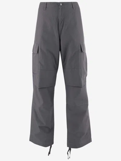 Carhartt Low-rise Ripstop Cargo Trousers In Grey