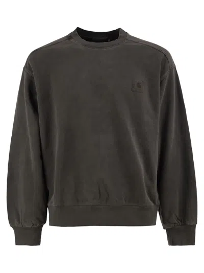 Carhartt Cotton Crew Neck Sweatshirt In Gray