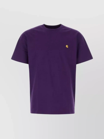 Carhartt Cotton Crew Neck T-shirt In Purple