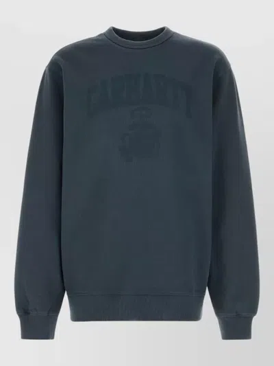 Carhartt Wip Faded Pond Corps Sweatshirt Cotton Sweat In Blue