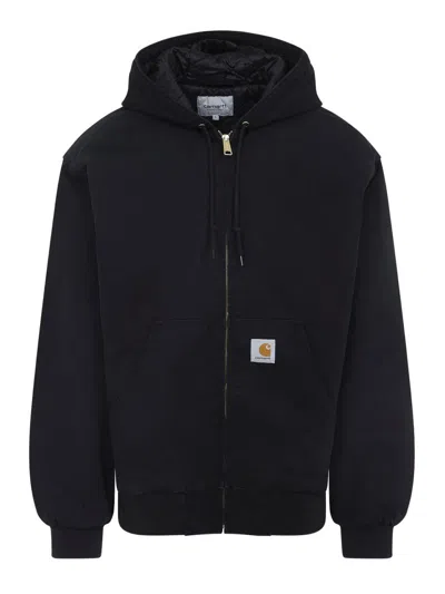 Carhartt Cotton Hooded Jacket In Black