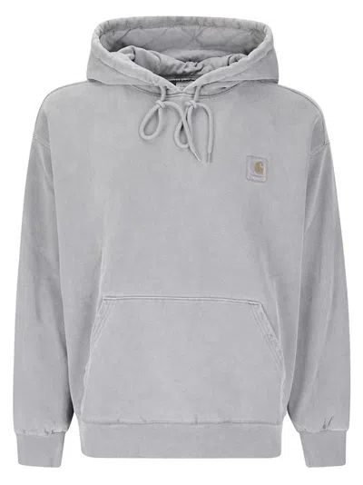 Carhartt Cotton Hooded Sweatshirt With Kangaroo Pocket And Ribbed Details In Multi